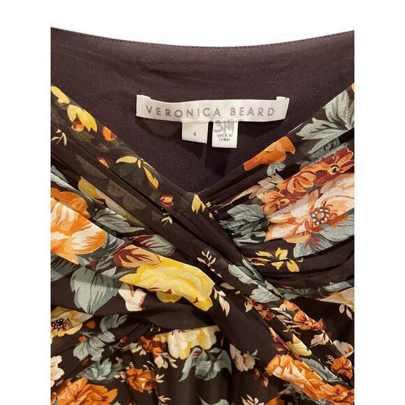 NWT Veronica Beard Floral Flower Silk Long Sleeve Dress Pink Boho Women 4 - Picture 8 of 17